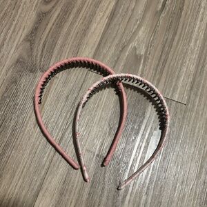 Pink Fabric Wrapped Headbands - Set of 2